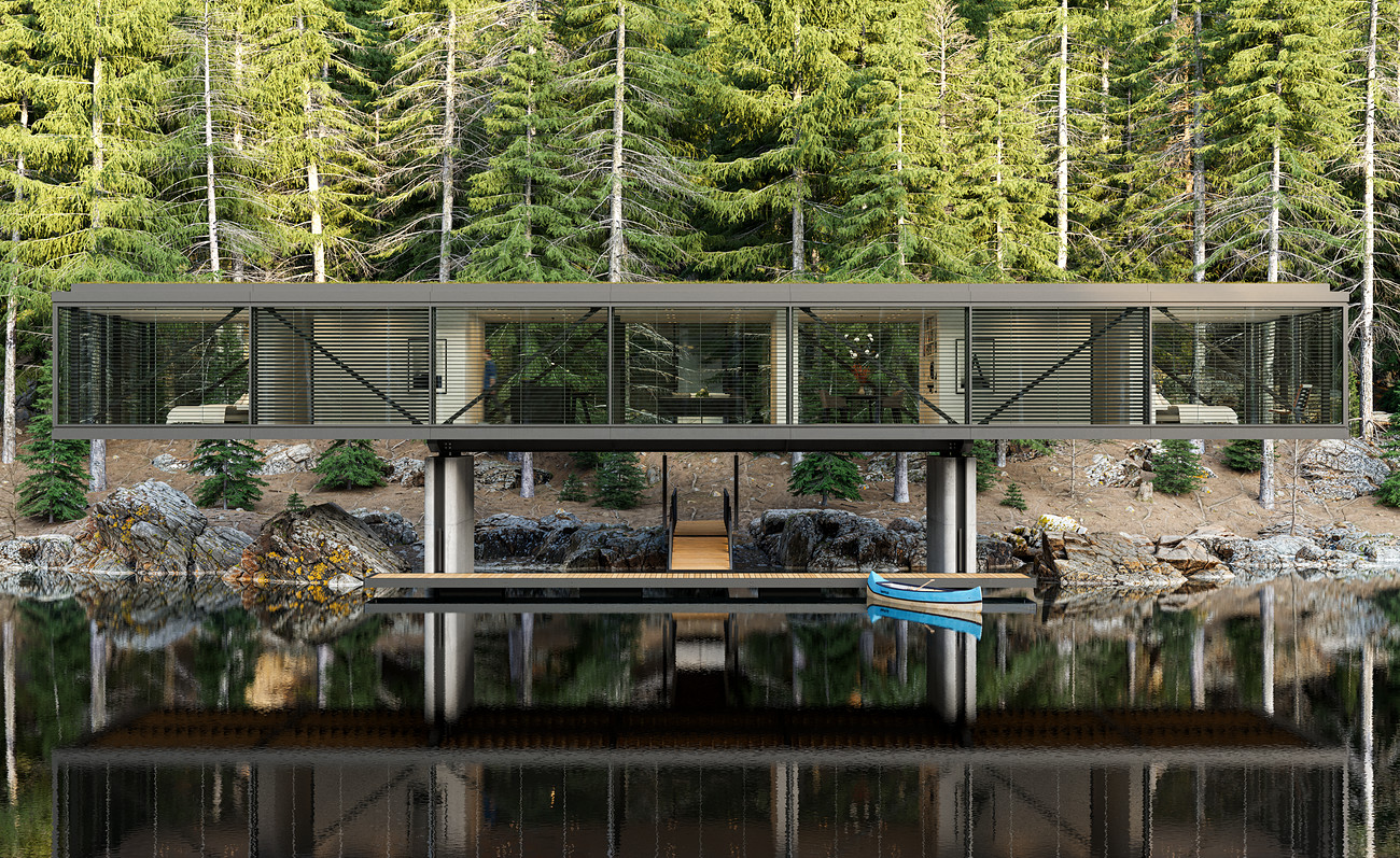 forest living by lake