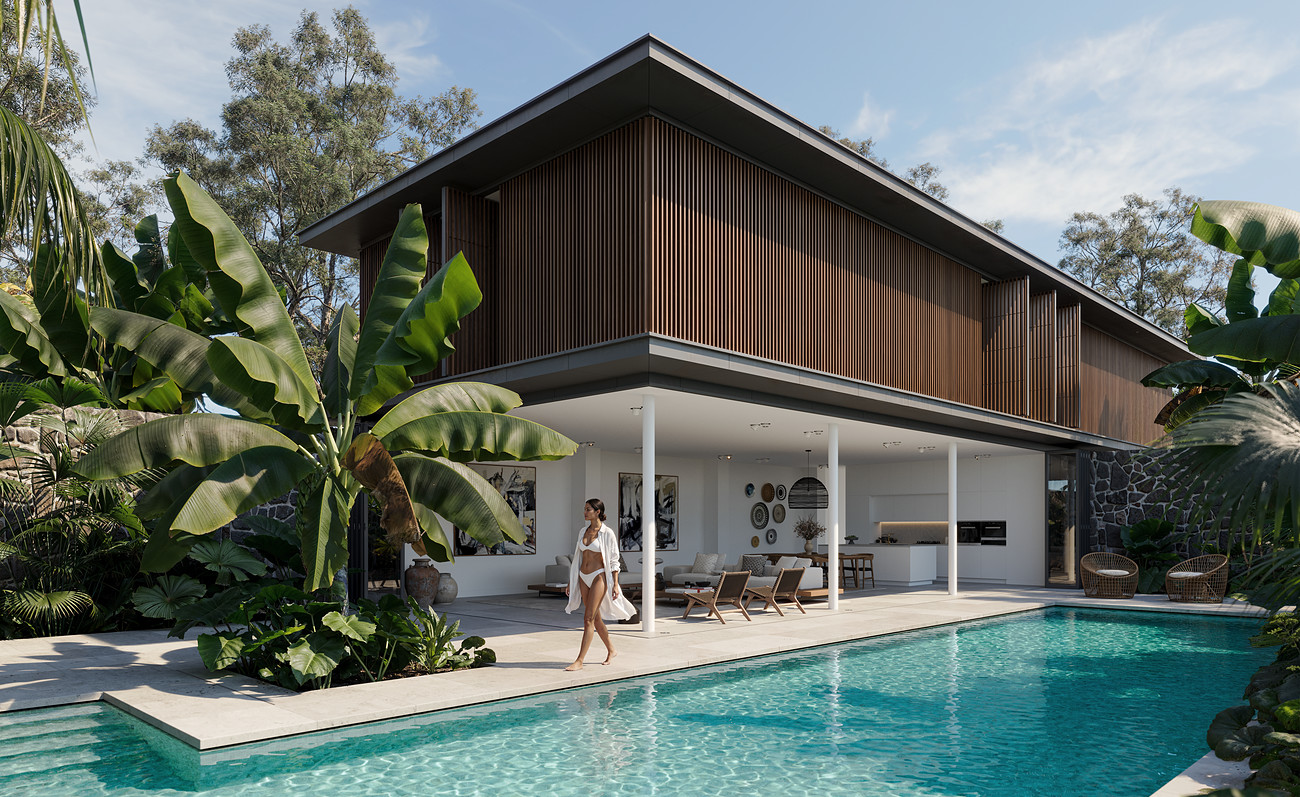 Bli poolside house