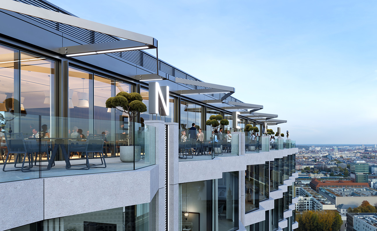 NEXUS building rooftop bar